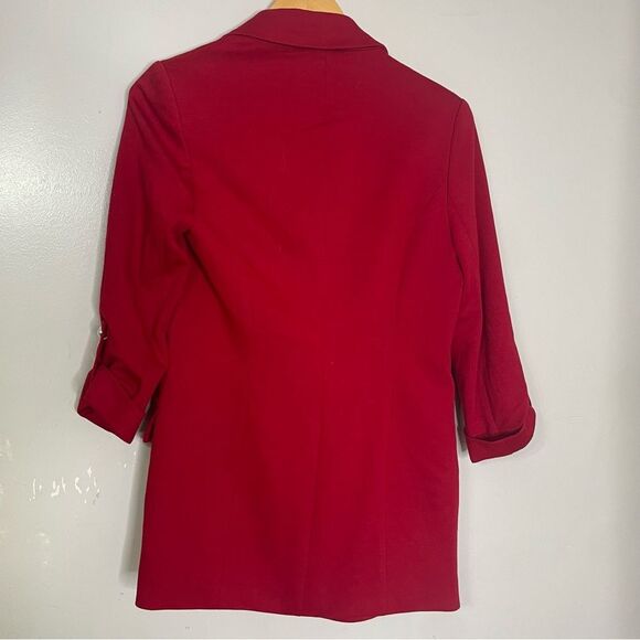 Autres Filles 3/4 Sleeve Red Open Blazer‎ Jacket Women’s Size XS - Picture 2 of 7